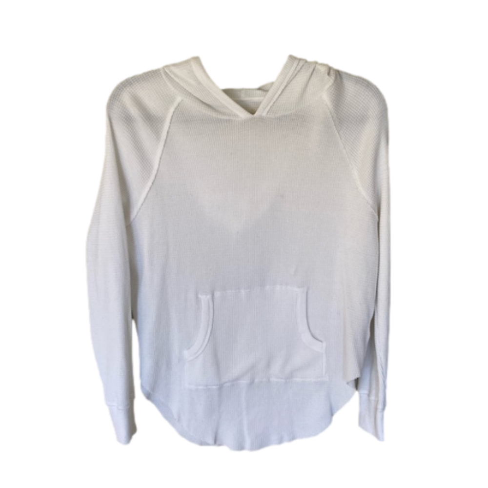 ARITZIA TNA White Waffle Knit Long Sleeved Shirt